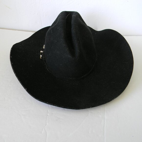 Bullhide DELTA DOWN Felt Cowboy Hat 4X BLACK Wool Mens size 7 1/4 Western STUDS - Picture 4 of 10